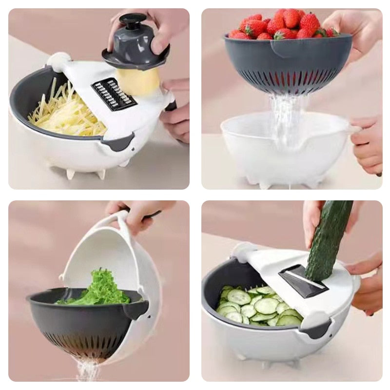 Multifunctional Vegetable Cutter With Drain Basket