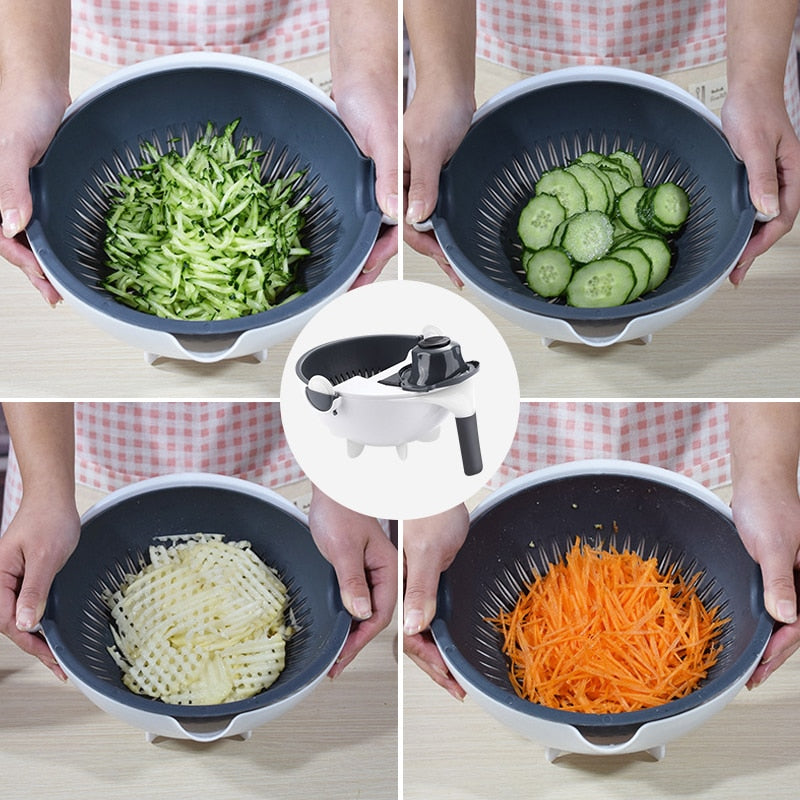 Multifunctional Vegetable Cutter With Drain Basket