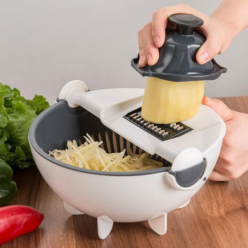 Multifunctional Vegetable Cutter With Drain Basket